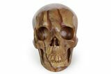 Realistic, Polished Picture Jasper Skull #381923-1